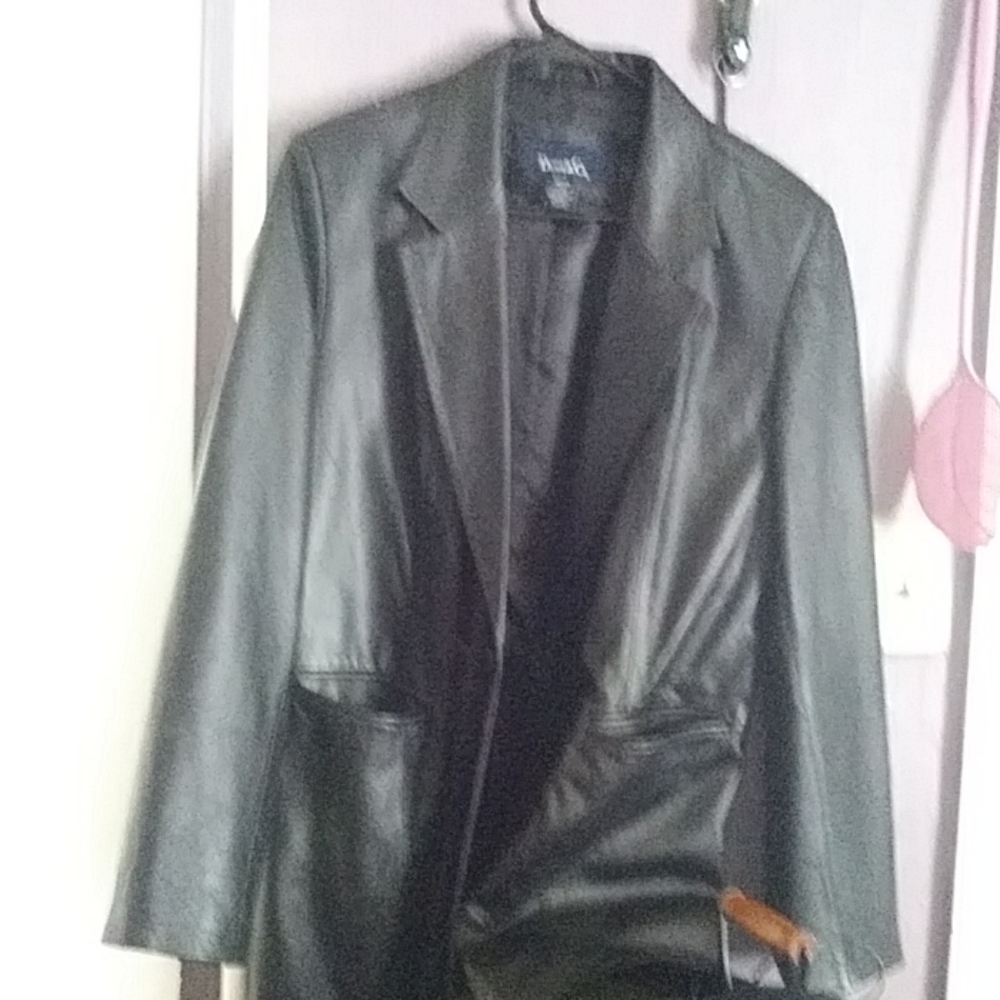 Demin&Co black leather jacket / blazer